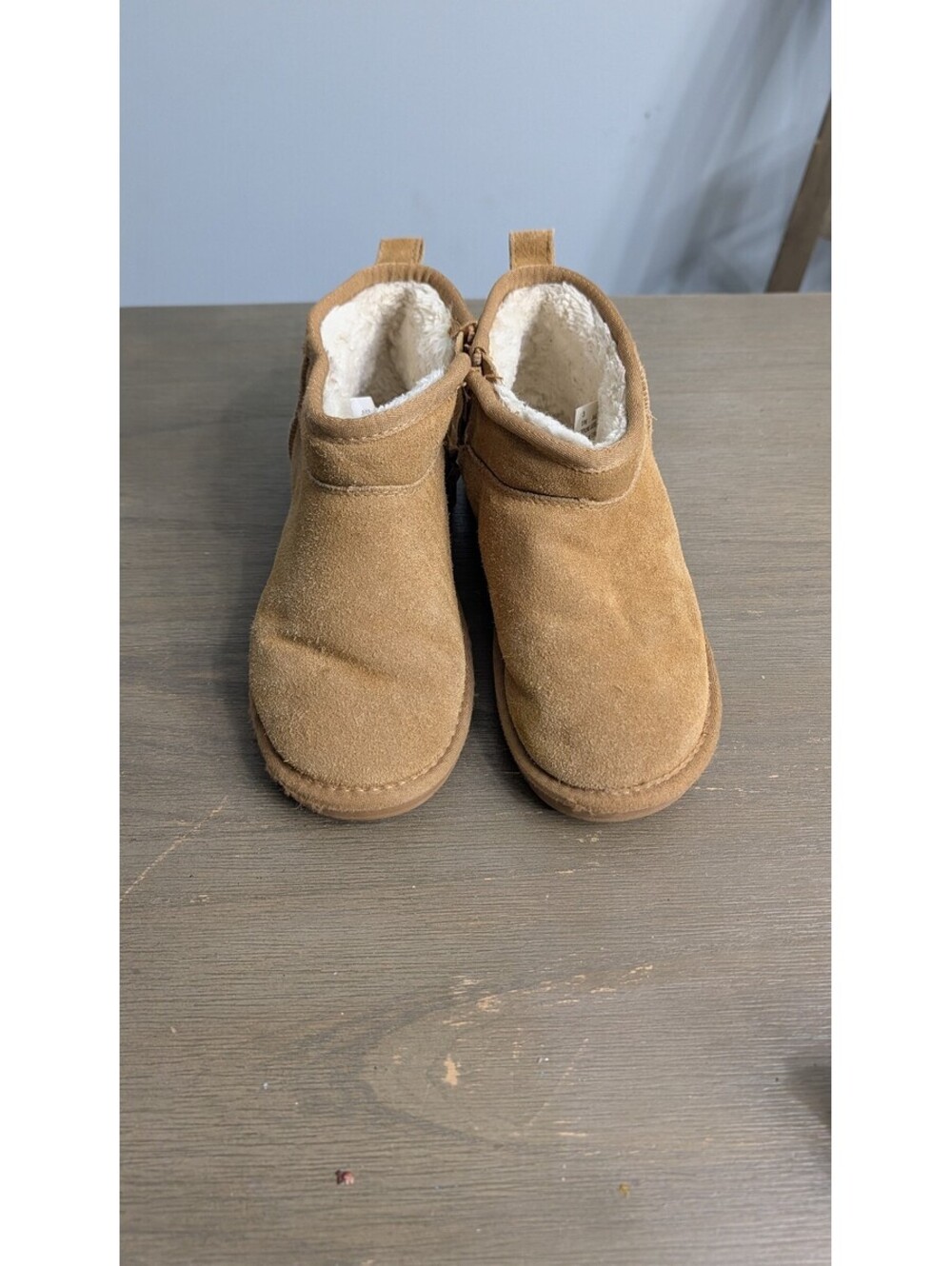 Project Cloud Julia Girls Tan Shearling Style Booties Size 3